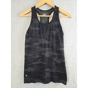 Athleta S Black Speedlight Camo Tank 429809 Racerback Logo Lightweight Active
